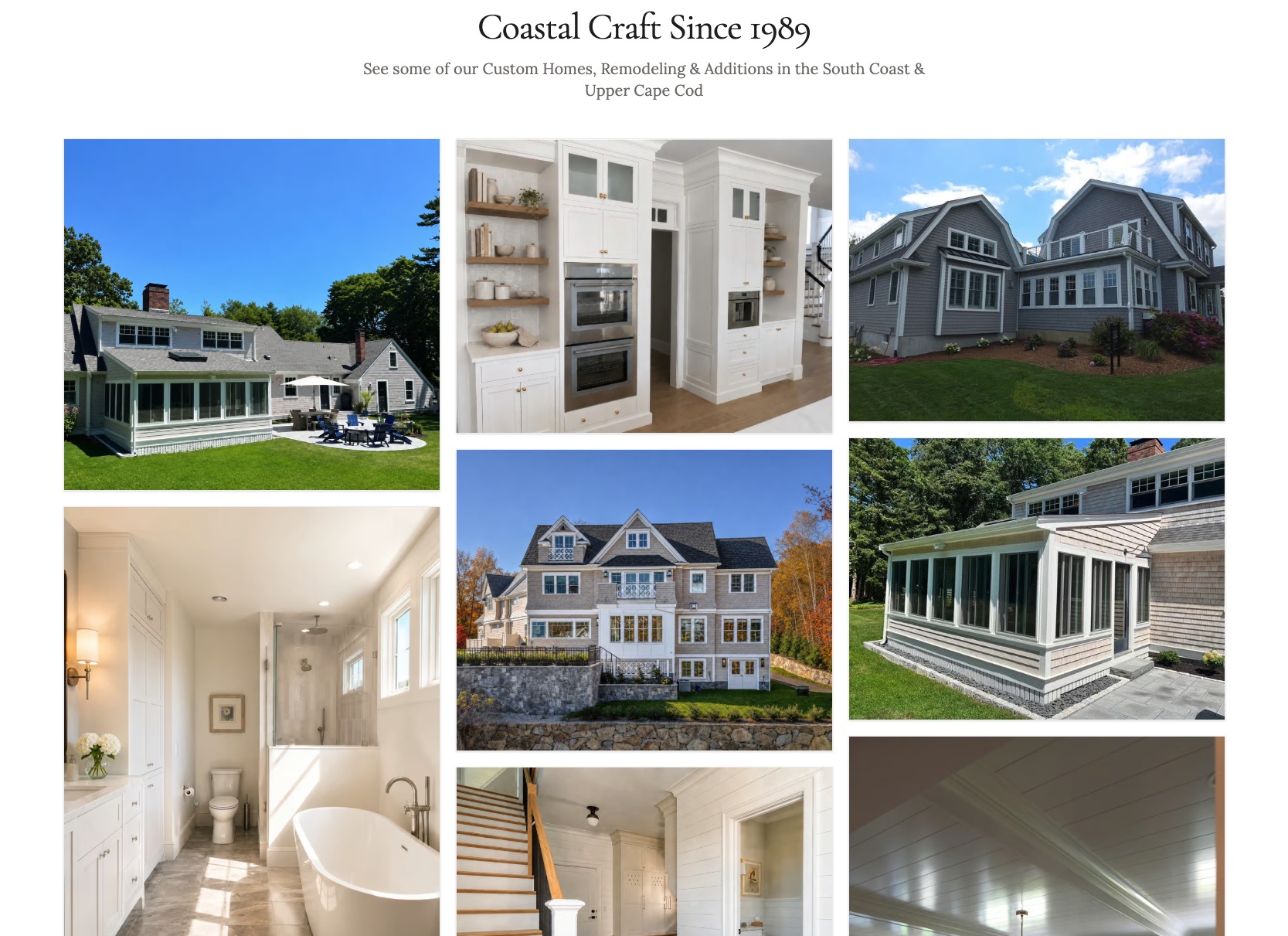 A gallery of finished custom homes and remodels on a Jobsite